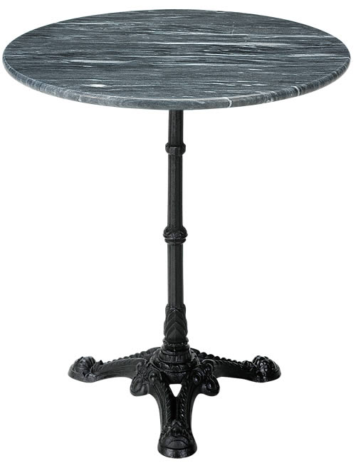 大理石天板付テーブル(グレーウェイブ)φ600