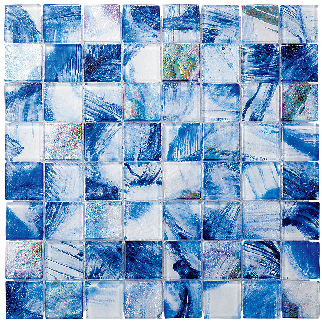 ガラスモザイク　フェザーブルー